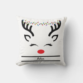 Geloof schattig kerstrendier kussen