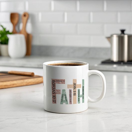 Geloof Schattige Kleurrijke Bijbelverzen Typografi Koffiemok