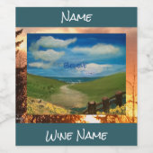 Geloof: Schilderachtig verf aan de zeezijde Wijn Etiket (Enkel label)