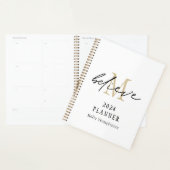 Geloof Script 2024 Monogram Initiaal Naam Wit Planner (Display)