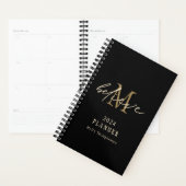 Geloof Script 2024 Monogram Initiaal Naam Zwart Planner (Display)