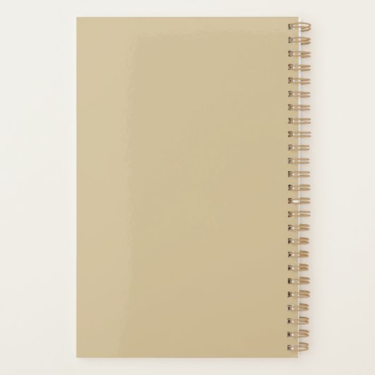 Geloof Script 2024 Monogram Naam Goud Wit Planner (Achterkant)