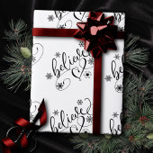 Geloof script | Eenvoudige feestdag Snowflake Flou Cadeaupapier