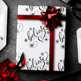 Geloof script | Eenvoudige feestdag Snowflake Flou Cadeaupapier