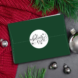 Geloof script | Eenvoudige feestdag Snowflake Flou Ronde Sticker