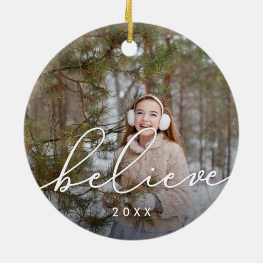 Geloof script | Foto Keramisch Ornament (Achterkant)