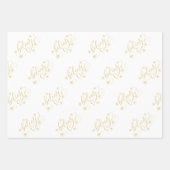 Geloof script | Gold Holiday Snowflake Floure Inpakpapier Vel (Voorkant 2)