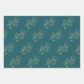 Geloof script | Gold Holiday Snowflake Floure Inpakpapier Vel (Voorkant)