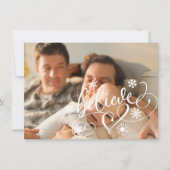 Geloof script | Groene Kerstmis Sneeuwvlok Foto Feestdagenkaart (Voorkant)