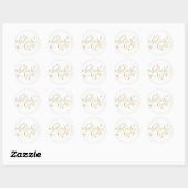 Geloof script | Sepia Gold Snowflake Floure Ronde Sticker (Vel)