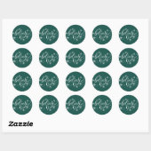 Geloof script | Snowflake Swirls met groene kerst Ronde Sticker (Vel)