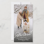 Geloof Script Star Religieuze Kerstmis Chique Foto Feestdagenkaart (Voorkant)