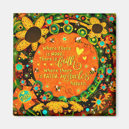 Geloof Sinaasappel Geel Bloemen Bumblebee Irelyn Magneet