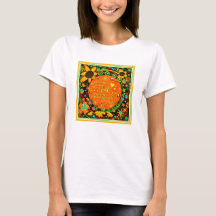 Geloof  Sinaasappel Geel Bloemen Bumblebee Irelyn T-shirt