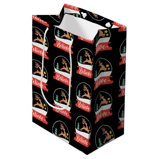 Geloof Sneeuwbol Medium Cadeauzakje (Voorkant Gekanteld)