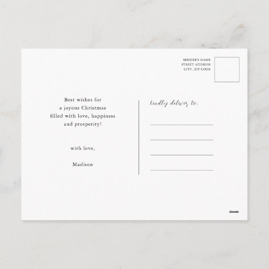 GELOOF | Sneeuwlandschap met winterkardinaal vogel Feestdagenkaart (Achterkant)