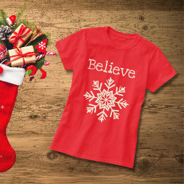 Geloof sneeuwvlok Kerstmis T-shirt