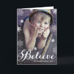 Geloof Sneeuwvlokken | Gevouwen Wenskaart van de Feestdagen Kaart<br><div class="desc">Andere stijlen beschikbaar in onze winkel! www.zazzle.com/fineanddandy ©Fine & de Elegante hoffelijkheid van het Afbeelding Paperie van de Foto www.pinkskyphoto.net van de ©PinkHemel</div>