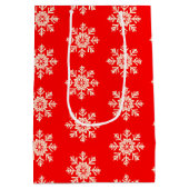 Geloof | Sneeuwvlokken Patroon | Rood en Wit Medium Cadeauzakje (Achterkant)