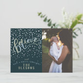 Geloof Snow Photo Holiday Card Feestdagenkaart (Staand voorkant)