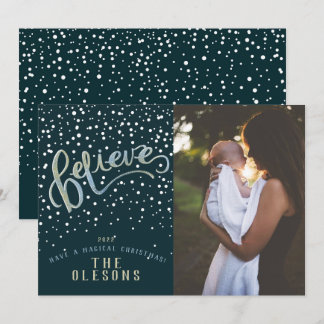 Geloof Snow Photo Holiday Card Feestdagenkaart