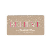 Geloof Snowfall | Vakantie-Adresetiketten Etiket (Voorkant)