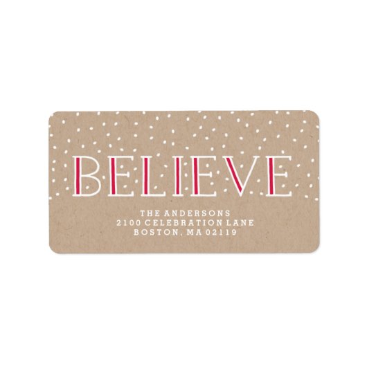 Geloof Snowfall | Vakantie-Adresetiketten Etiket (Voorkant)