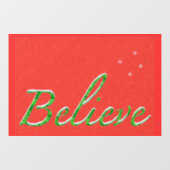 Geloof Snowy Green Script Font Raamsticker (Vel)