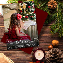 Geloof - Sparkle Stars Foto Rood Kerstfeest