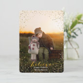 Geloof sprankelende faux Folie script | feestdagen Feestdagenkaart (Staand voorkant)