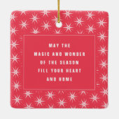 Geloof Star Calligrafie Religieuze kerstfoto Keramisch Ornament (Achterkant)