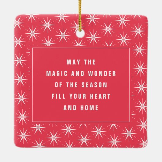 Geloof Star Calligrafie Religieuze kerstfoto Keramisch Ornament (Achterkant)