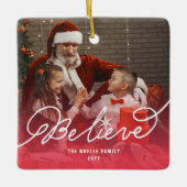 Geloof Star Calligrafie Religieuze kerstfoto Keramisch Ornament (Voorkant)