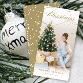 Geloof Star Gold Calligrafie kerstfoto Feestdagenkaart