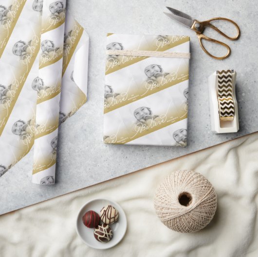 Geloof Star Gold Ombre kerstfoto Holiday Cadeaupapier (Crafts)