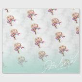 Geloof Star Mint Ombre kerstfoto Holiday Cadeaupapier (Vlak)