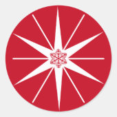 Geloof Star Stylish Elegant Red Holiday Sticker (Voorkant)
