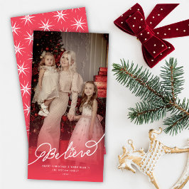 Geloof Ster Calligrafie Religieus Kerst Foto Feestdagenkaart