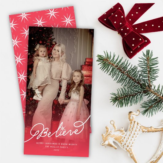 Geloof Ster Calligrafie Religieus Kerst Foto Feestdagenkaart