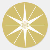 Geloof Ster Stijlvol Elegant Goud Moderne Feestdag Ronde Sticker (Voorkant)