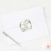 Geloof Sterker dan angst Inspirerend Quote Vierkante Sticker (Envelop)