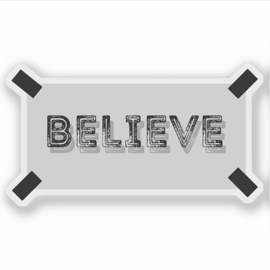 Geloof Sticker, gescheurde Inspirerend lasso Sticker (Voorkant)