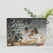 Geloof Swash Script Religieuze kerstfoto Feestdagenkaart (Staand voorkant)