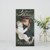 Geloof Swash Script Religieuze kerstfoto Feestdagenkaart (Staand voorkant)