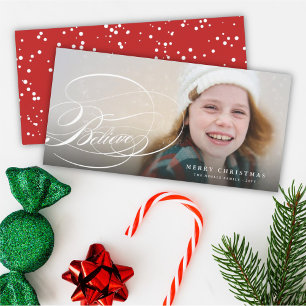 Geloof Swash Script Religieuze kerstfoto Feestdagenkaart