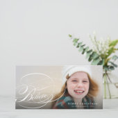 Geloof Swash Script Religieuze kerstfoto Feestdagenkaart (Staand voorkant)