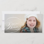 Geloof Swash Script Religieuze kerstfoto Feestdagenkaart (Voorkant)