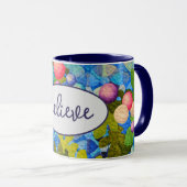 Geloof tekst en quilt design mok (Voorkant rechts)