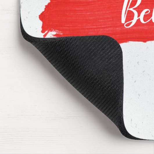 GELOOF tekst op rode verf Muismat (Hoek)