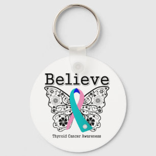 Geloof - Thyroid Cancer Butterfly Sleutelhanger